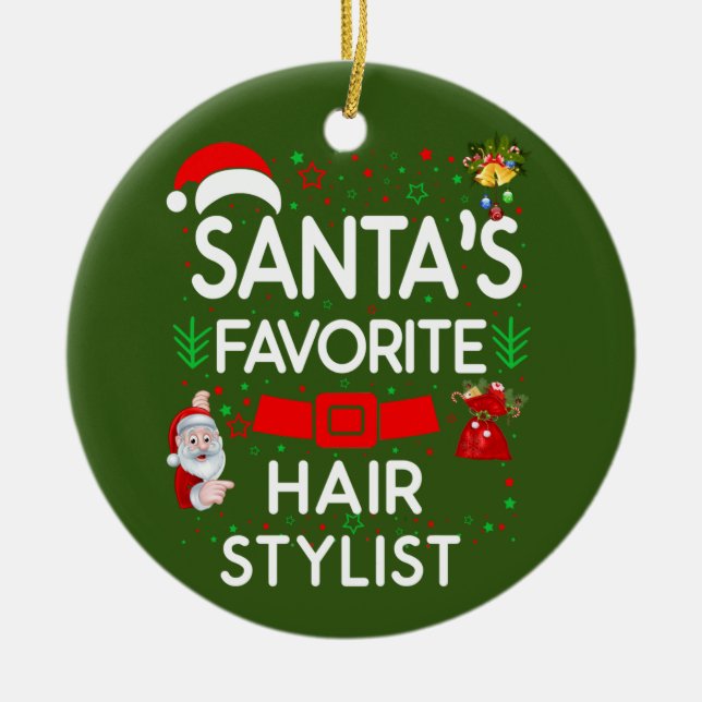Hair Stylist Ceramic Ornament (Front)