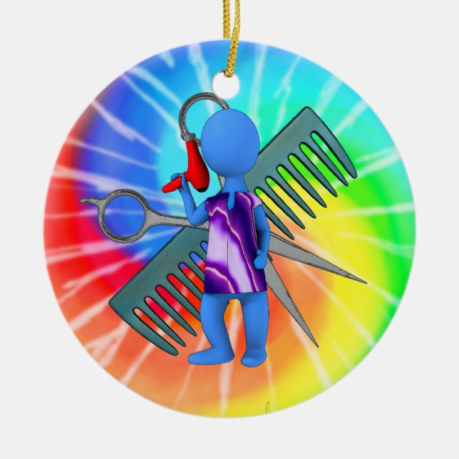 Hair Stylist Ceramic Ornament (Front)