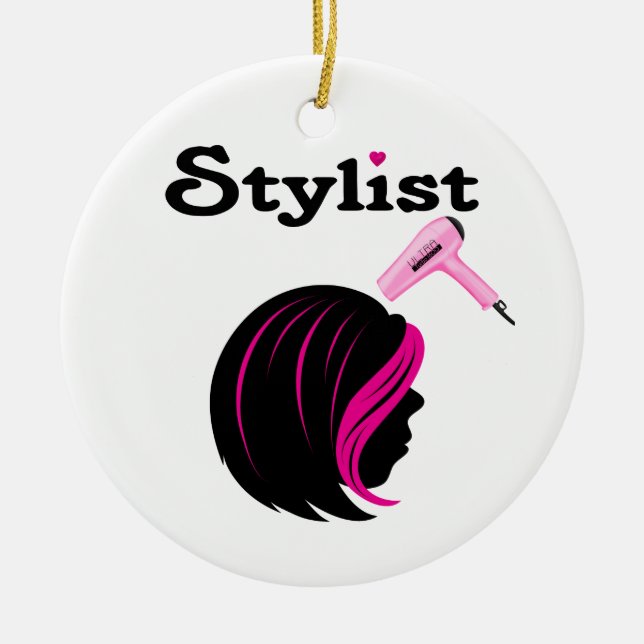 Hair Stylist Ceramic Ornament (Front)