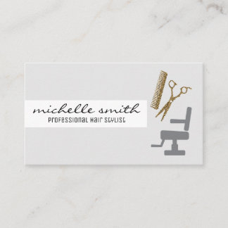 Hair Stylist Chair Comb Shears Business Card