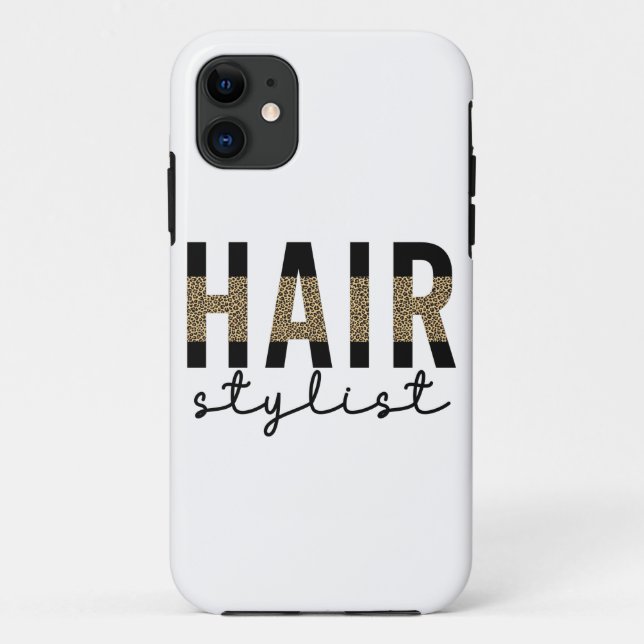 Hair Stylist Cheetah Typography Hairdresser Gift Case-Mate iPhone Case (Back)