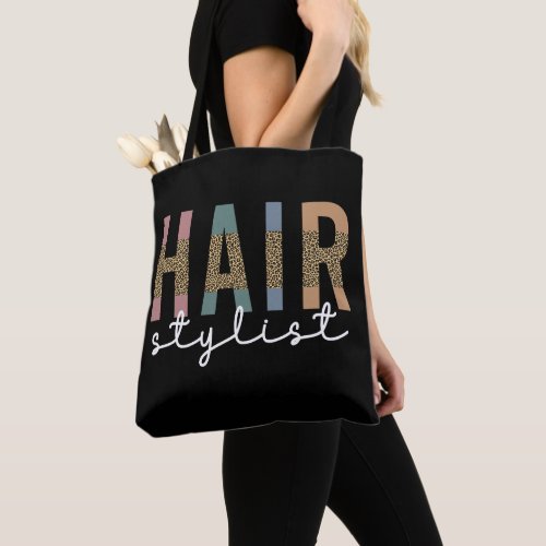 Hair Stylist Cheetah Typography Hairdresser Gift Tote Bag