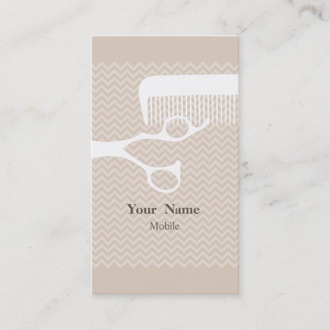 Hair Stylist Chevron Business Card (Front)