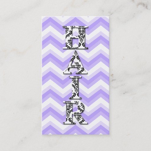 Customizable Hair Stylist Chevron Purple Damask Business Card