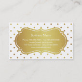 Hair Stylist - Chic White Gold Glitter Polka Dots Business Card (Back)