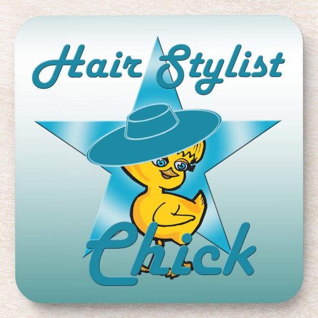 Hair Stylist Chick #7 Beverage Coaster (Front)
