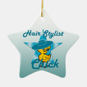 Hair Stylist Chick #7 Ceramic Ornament