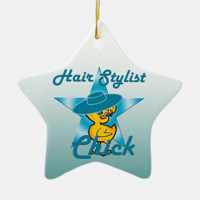 Hair Stylist Chick #7 Ceramic Ornament (Front)