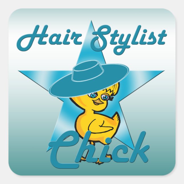 Hair Stylist Chick #7 Square Sticker (Front)