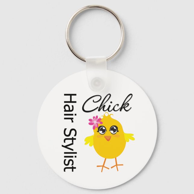 Hair Stylist Chick Keychain (Front)