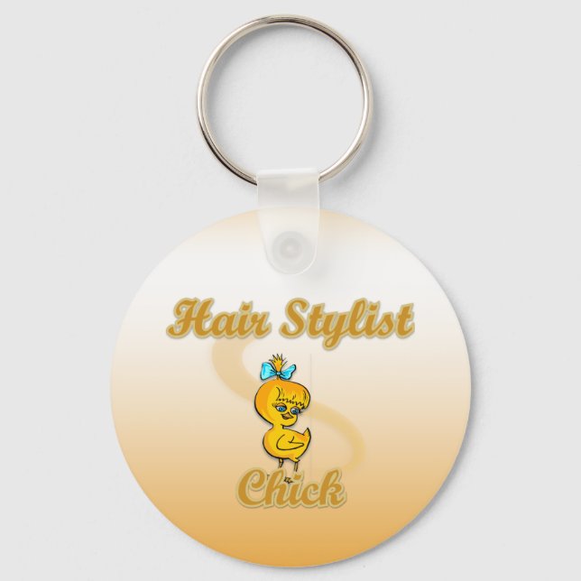 Hair Stylist Chick  Keychain (Front)