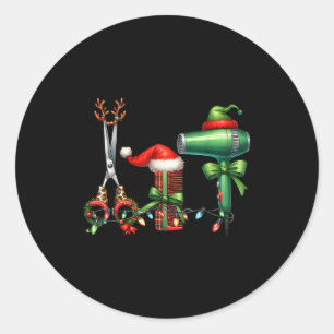 Hair Stylist Christmas Hairdresser Licensed Hairas Classic Round Sticker