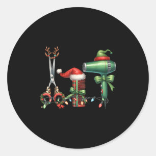 Hair Stylist Christmas Hairdresser Licensed Hairas Classic Round Sticker