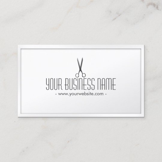 Hair Stylist Classy White Scissor Hair Salon Business Card