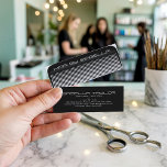 Hair stylist comb modern black hair salon branding mini business card<br><div class="desc">Hair stylist comb modern black hair salon branding</div>