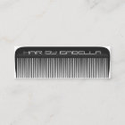 Hair stylist comb modern black hair salon branding