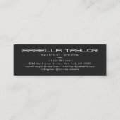 Hair stylist comb modern black hair salon branding mini business card (Back)