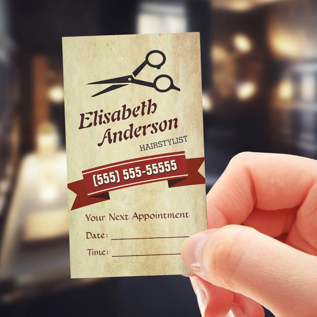 Hair Stylist - Creative Retro Appointment Card (Creator Uploaded)