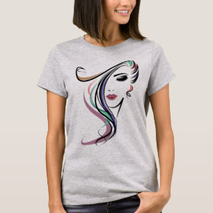 Hair Stylist, Cute Girl Face T-Shirt