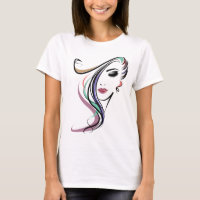 Hair Stylist, Cute Girl Face T-Shirt
