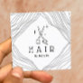 Hair Stylist Cute Hand Drawn Scissor Beauty Salon Square Business Card
