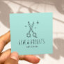 Hair Stylist Cute Scissor Minimalist Mint Green Square Business Card