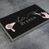 Hair Stylist Cute Typography Black & Blush Pink Business Card