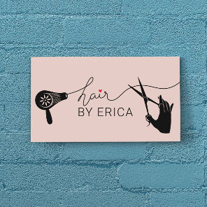 Hair Stylist Cute Typography Blush Pink Salon Business Card