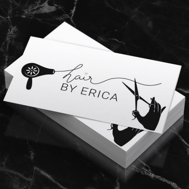 Hair Stylist Cute Typography Minimalist Salon Business Card (Creator Uploaded)
