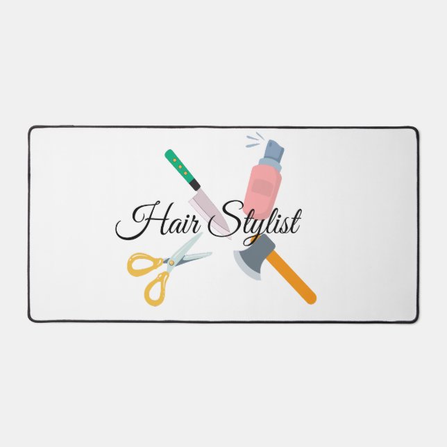 Hair stylist desk mat (Front)