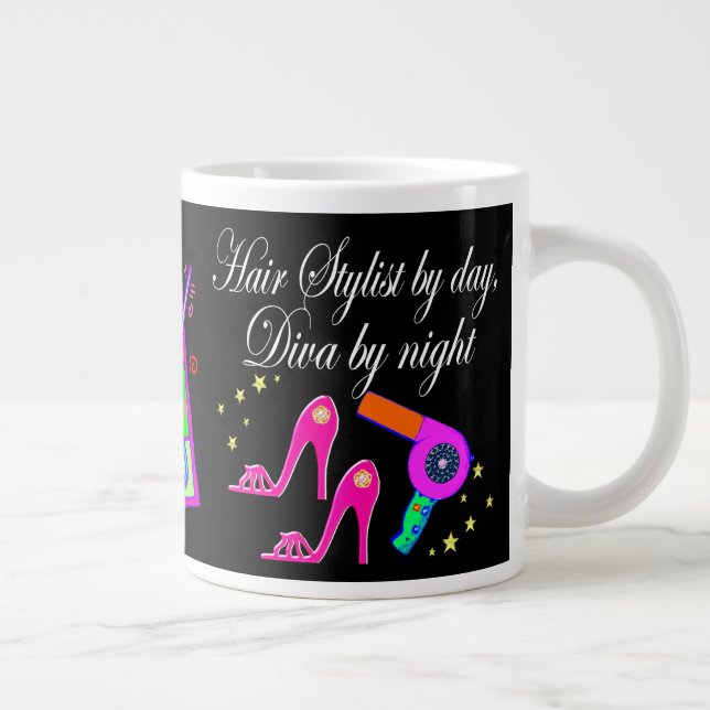 HAIR STYLIST DIVA PERSONALIZED GIANT COFFEE MUG (Right)