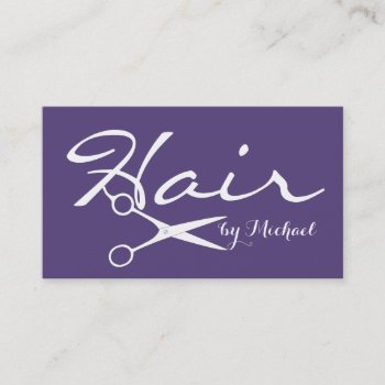 Hair Stylist Elegant Cyber Grape Background Business Card by NhanNgo at Zazzle