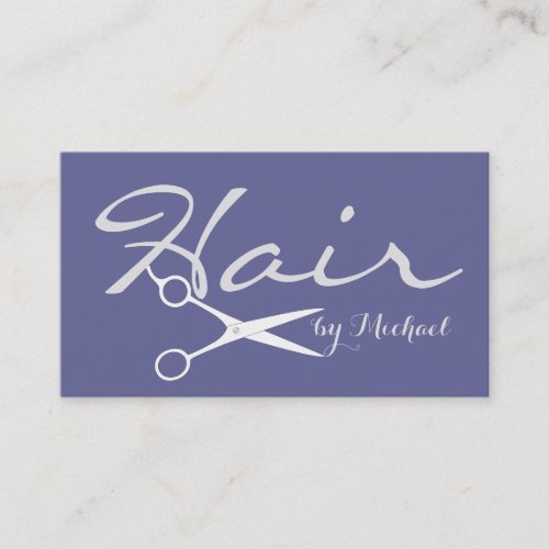 Hair Stylist Elegant Dark blue_gray Background Business Card