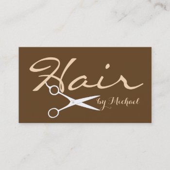 Hair Stylist Elegant Dark Brown Background #2 Business Card by NhanNgo at Zazzle