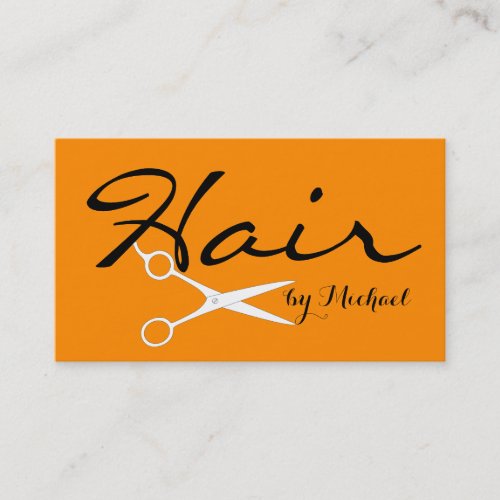 Hair Stylist Elegant Dark Orange Background Business Card