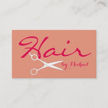 Hair Stylist Elegant Dark Salmon Background #2 Business Card by NhanNgo at Zazzle