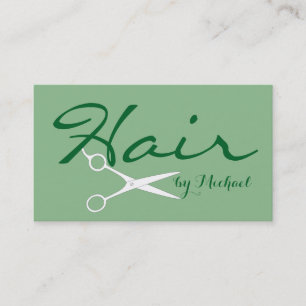 Hair Stylist Elegant Dark Sea Green Background #2 Business Card