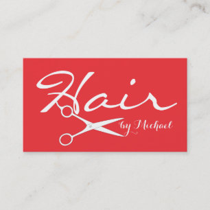 Hair Stylist Elegant Deep Carmine Pink Background Business Card