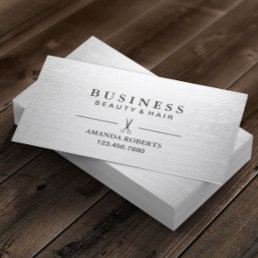 Hair Stylist Elegant Silver Salon Appointment Card