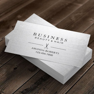 Hair Stylist Elegant Silver Salon Appointment Card