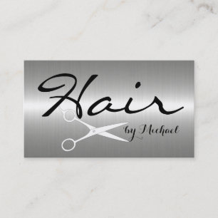 Hair Stylist Elegant Stainless Steel Business Card
