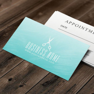 Hair Stylist Elegant Teal Watercolor Appointment Card