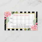 Hair Stylist Floral Gold Scissors Appointment Card