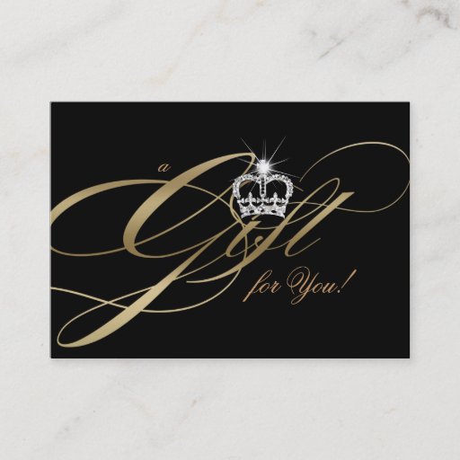Customizable Hair Salon Gift Certificate Gold Jewelry Crown Business Cards