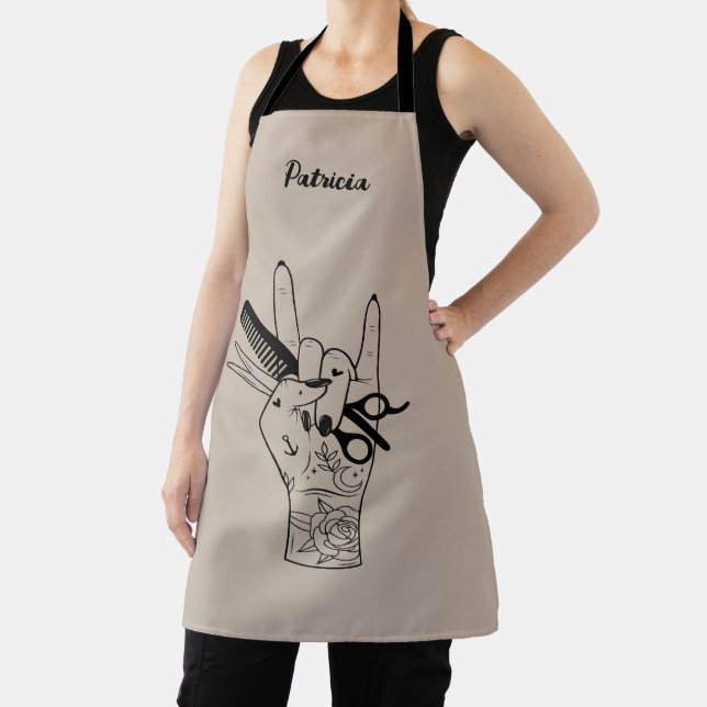 Hair Stylist, Gift for Hairdresser Salon Monogram Apron (Insitu)