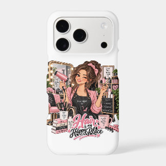 Hair Stylist Gift Hair Is My Happy Place iPhone 17 Pro Case