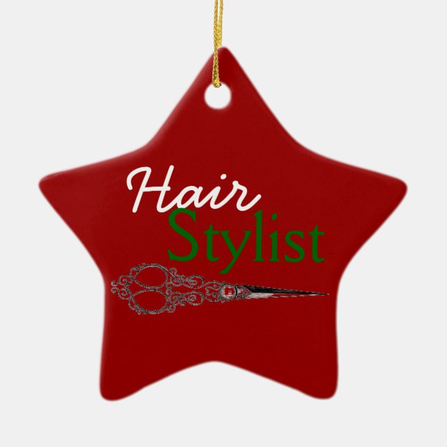 Hair Stylist Gift Ornament (Front)