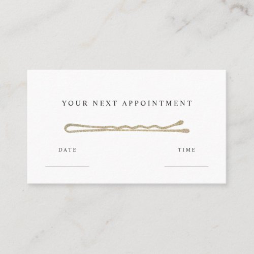 Hair Stylist Glitter Bobby Pin Appointment Card