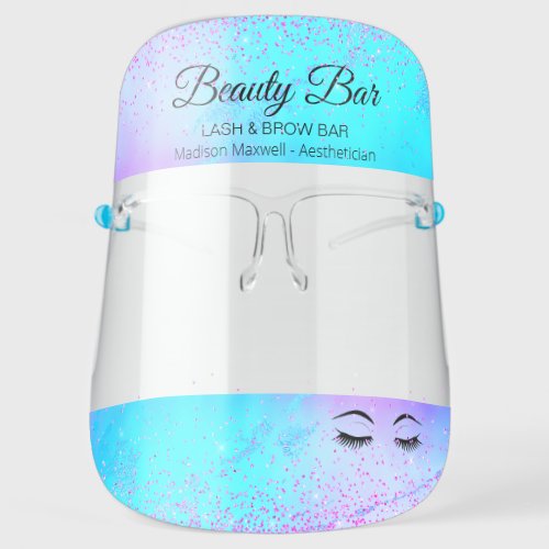 Hair Stylist Glitter Customized Cute Face Shield