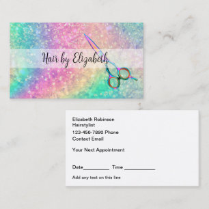 Hair Stylist Glitzy Appointment Business Cards